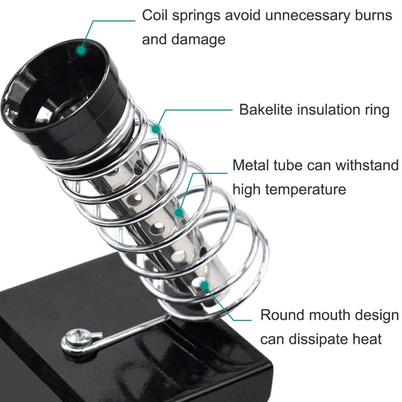 DKARDU Soldering Iron Holder Stand Solder Iron Base, with 10 Pcs Cleaning Sponge and 1 Pcs Brass Ball for Cleaning Soldering Iron Tip - Image 3